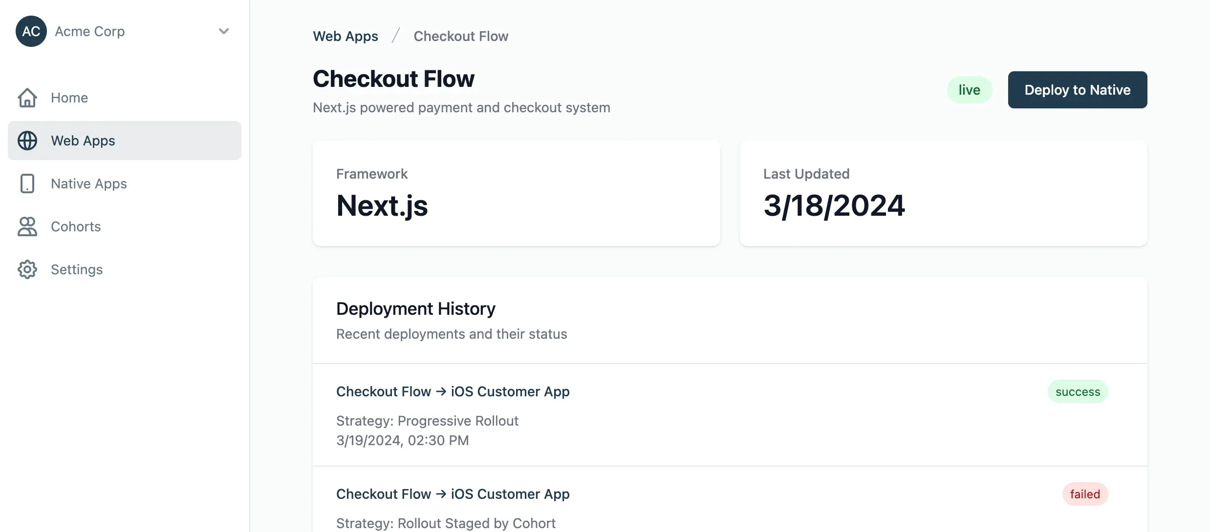 Aperture Dashboard